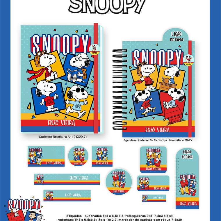 Arquivo Encadernação Escolar 2026 Snoopy 2
