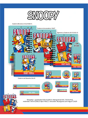 Arquivo Encadernação Escolar 2026 Snoopy