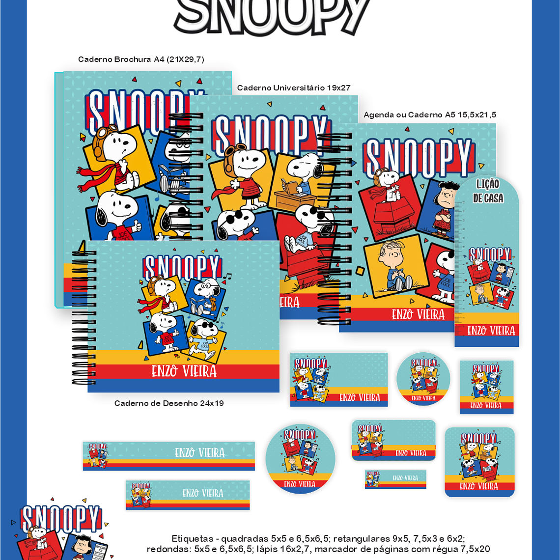 Arquivo Encadernação Escolar 2026 Snoopy 1