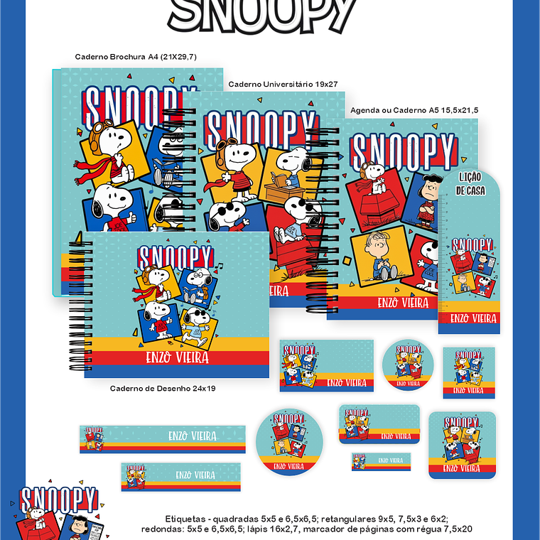 Arquivo Encadernação Escolar 2026 Snoopy 1