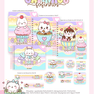 Arquivo Encadernação Escolar 2026 Gatinhos Fofinhos