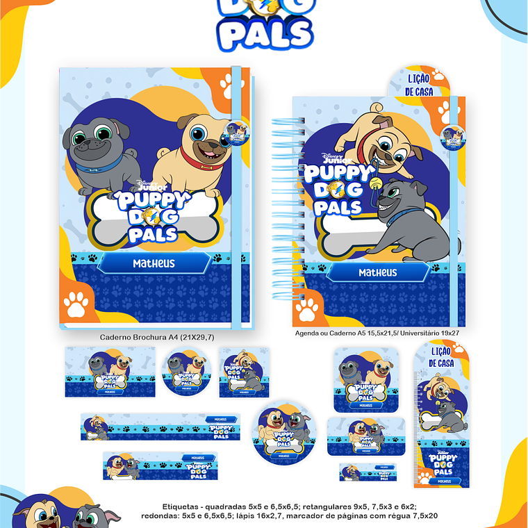Arquivo Encadernação Escolar 2026 Puppy Dog Pals 2