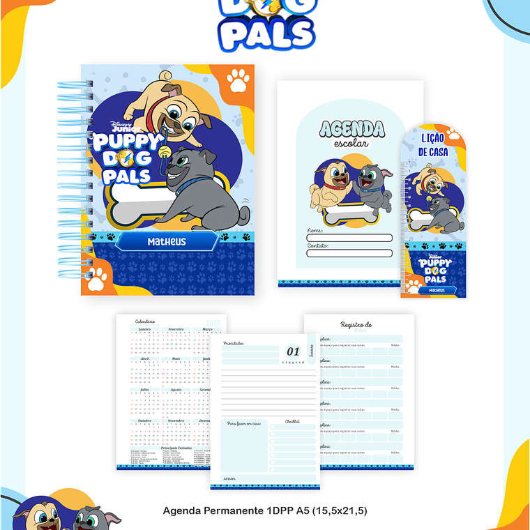 Arquivo Encadernação Escolar 2026 Puppy Dog Pals 4