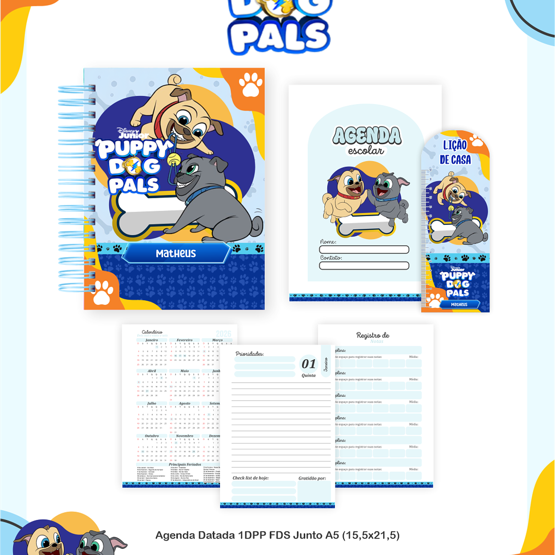 Arquivo Encadernação Escolar 2026 Puppy Dog Pals 5