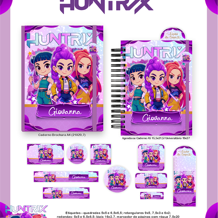 Arquivo Encadernação Escolar 2026 Huntrix 2