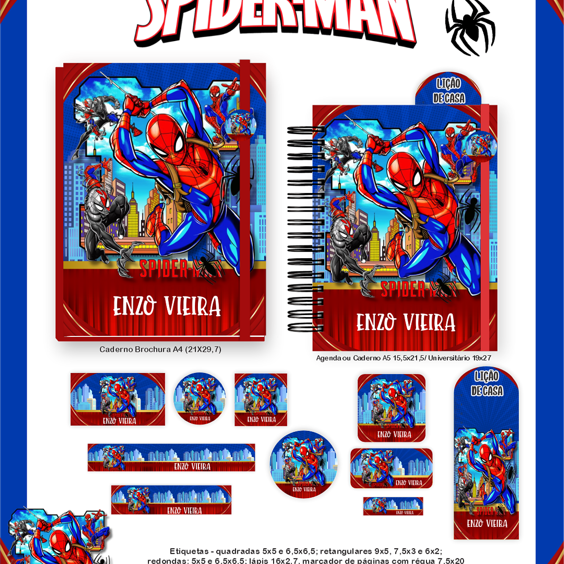 Arquivo Encadernação Escolar 2026 Spider Man 2