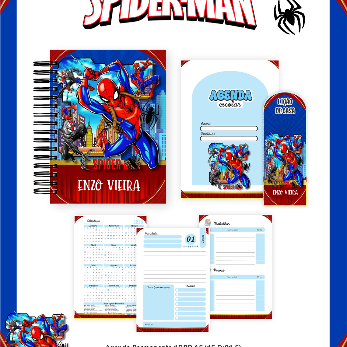 Arquivo Encadernação Escolar 2026 Spider Man 3