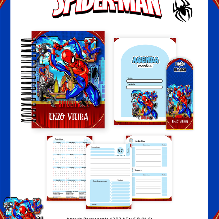 Arquivo Encadernação Escolar 2026 Spider Man 3