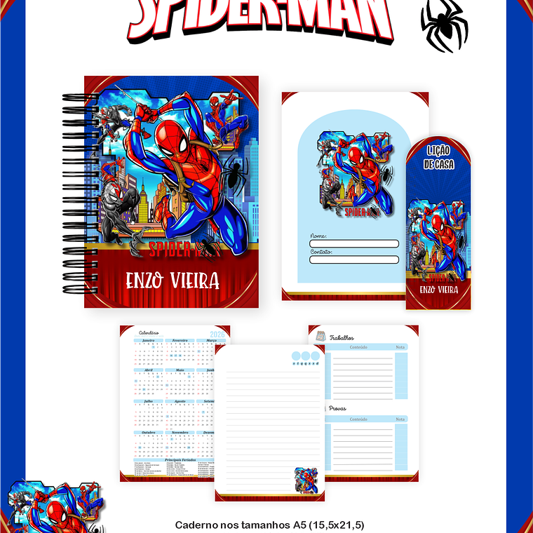 Arquivo Encadernação Escolar 2026 Spider Man 4
