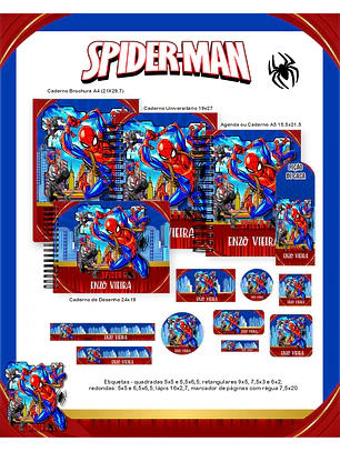 Arquivo Encadernação Escolar 2026 Spider Man