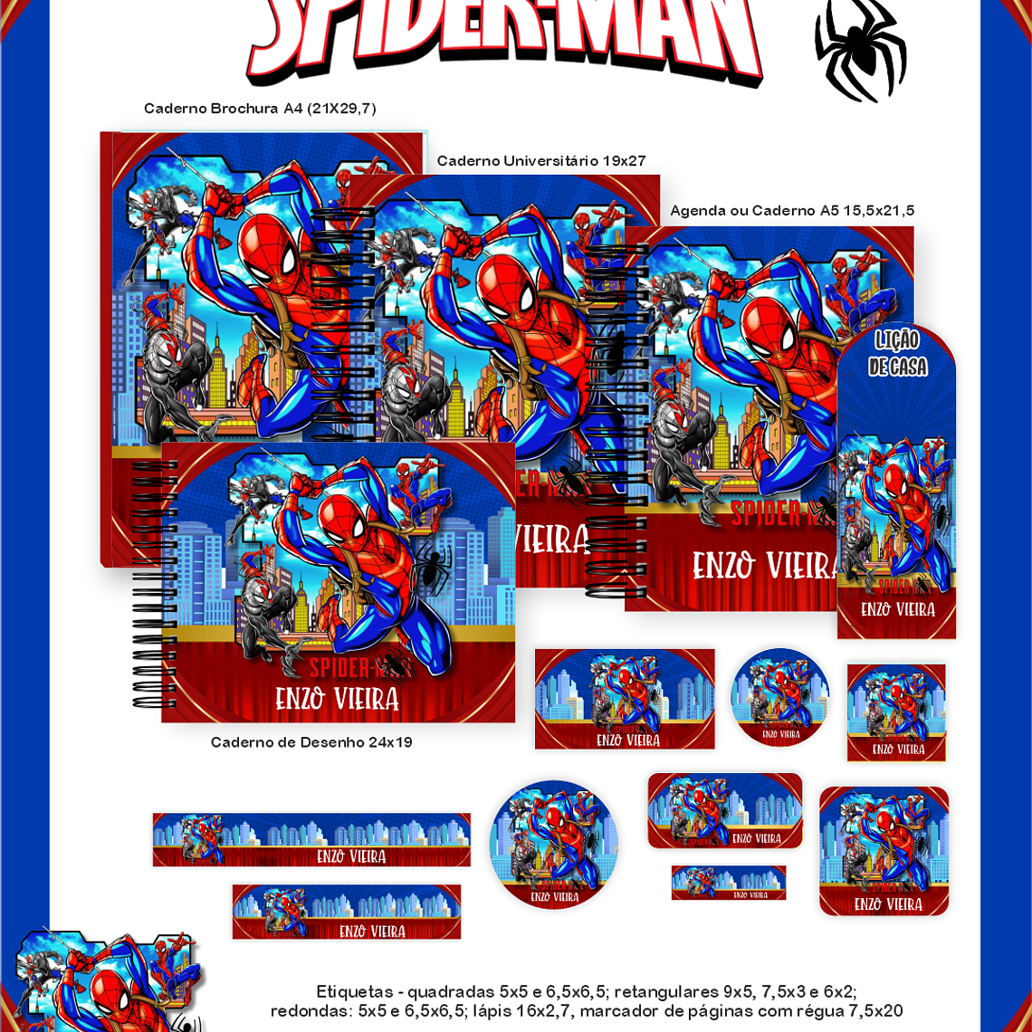 Arquivo Encadernação Escolar 2026 Spider Man 1