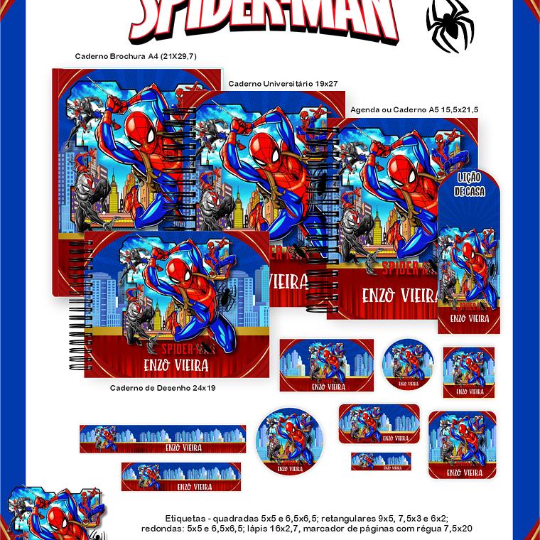 Arquivo Encadernação Escolar 2026 Spider Man 1