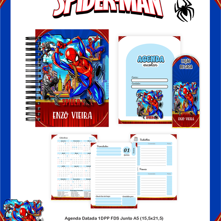 Arquivo Encadernação Escolar 2026 Spider Man 5