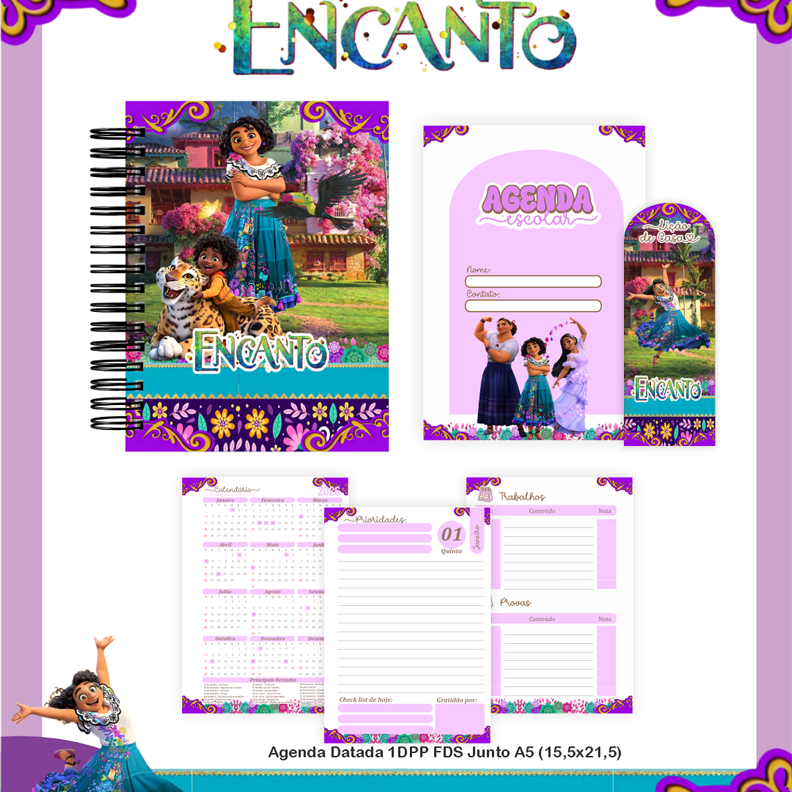 Arquivo Encadernação Escolar 2026 Encanto 3