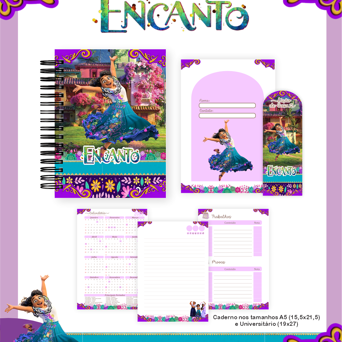 Arquivo Encadernação Escolar 2026 Encanto 4