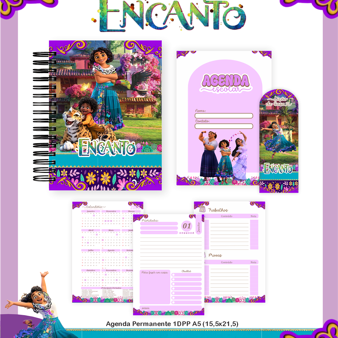 Arquivo Encadernação Escolar 2026 Encanto 5