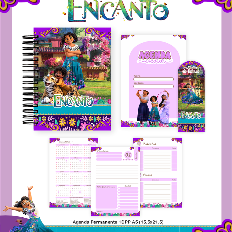 Arquivo Encadernação Escolar 2026 Encanto 5
