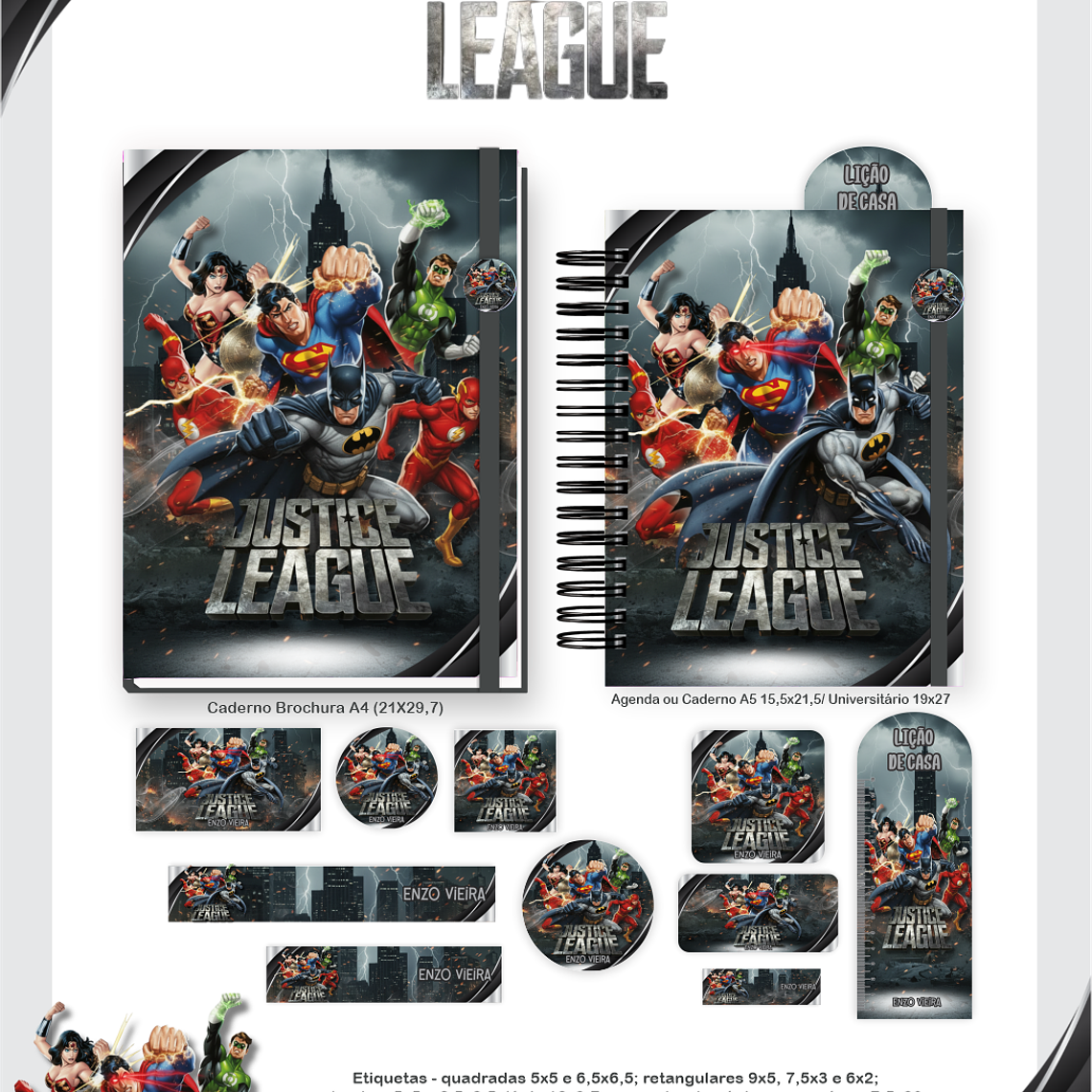 Arquivo Encadernação Escolar 2026 Liga da Justiça 2