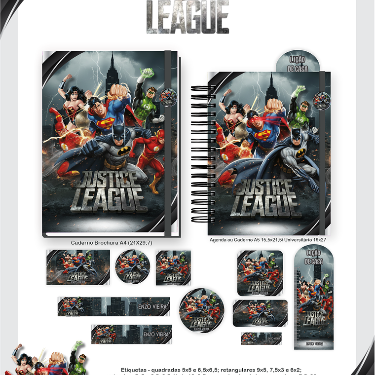 Arquivo Encadernação Escolar 2026 Liga da Justiça 2