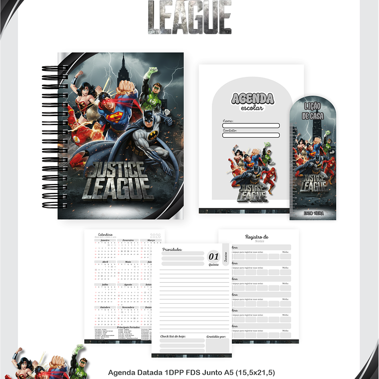 Arquivo Encadernação Escolar 2026 Liga da Justiça 4