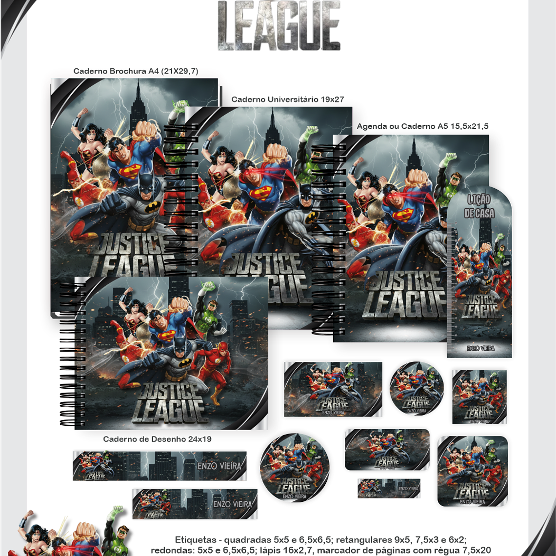 Arquivo Encadernação Escolar 2026 Liga da Justiça 1