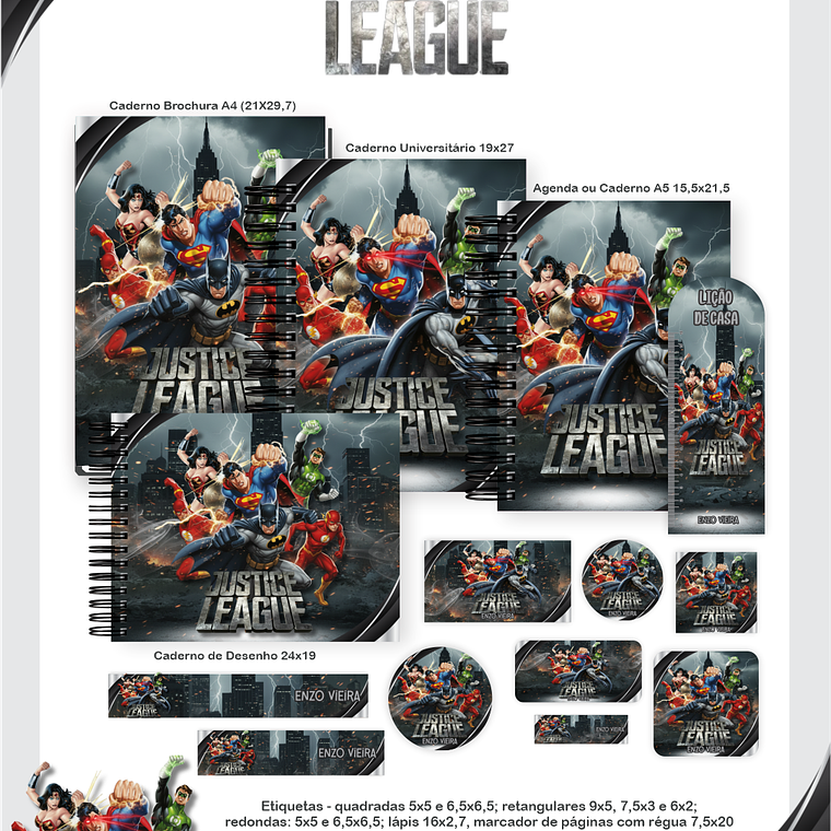 Arquivo Encadernação Escolar 2026 Liga da Justiça 1
