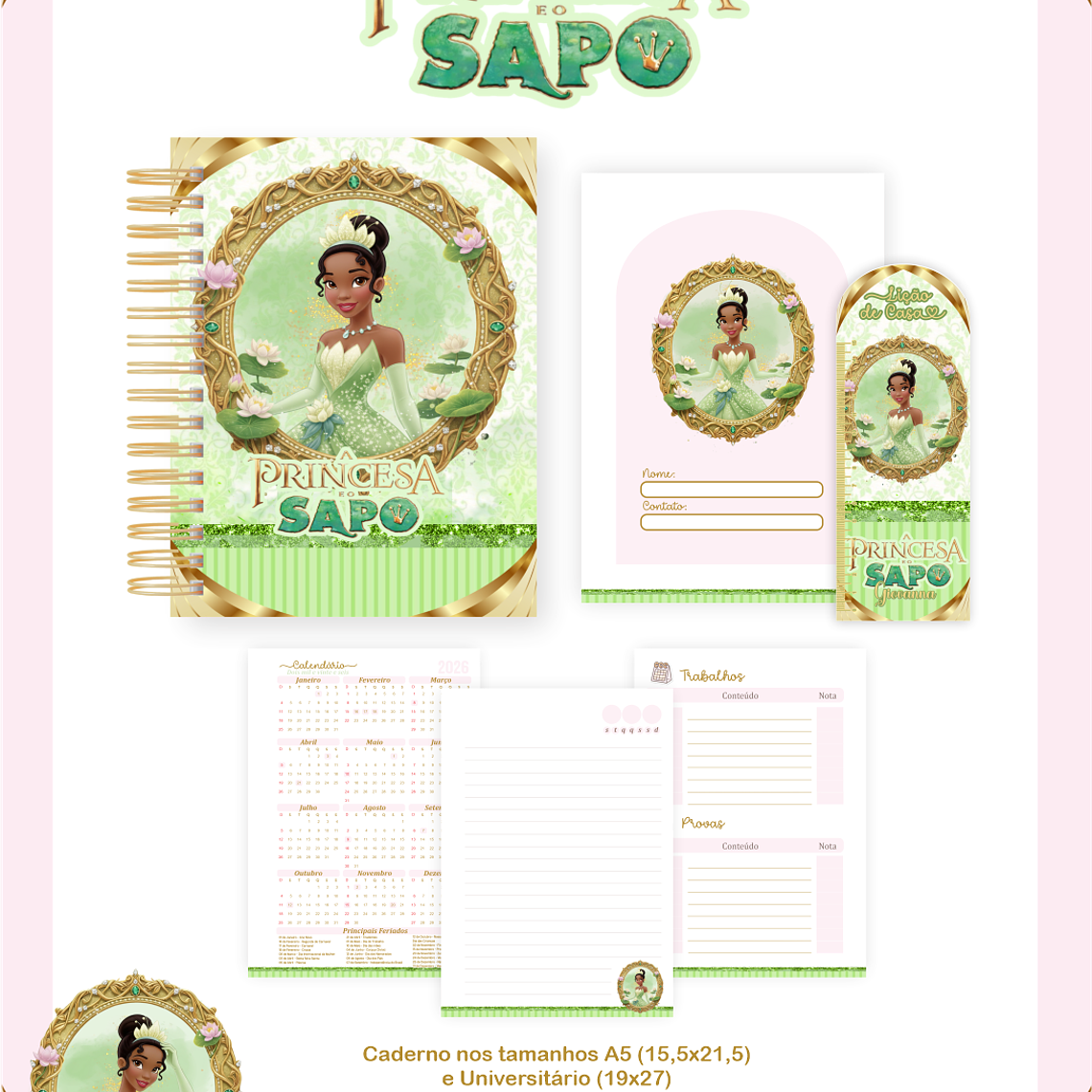 Arquivo Encadernação Escolar 2026 A Princesa e o Sapo 4