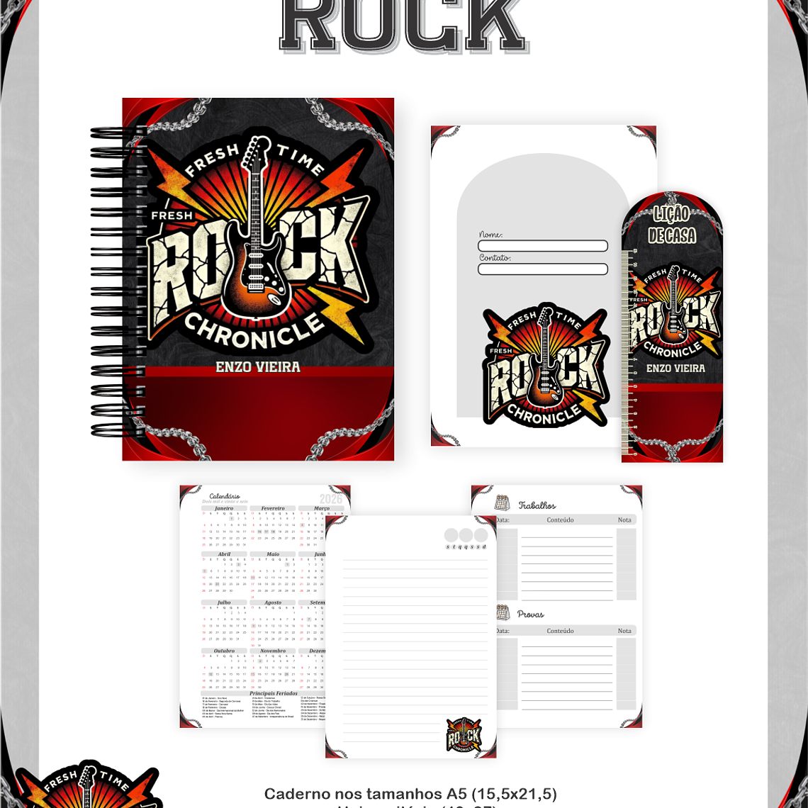 Arquivo Encadernação Escolar 2026 Rock 4