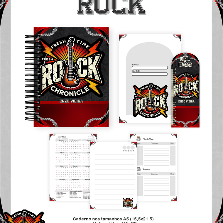 Arquivo Encadernação Escolar 2026 Rock 4