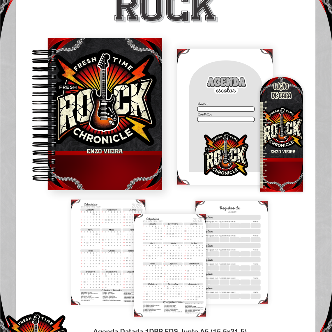 Arquivo Encadernação Escolar 2026 Rock 5