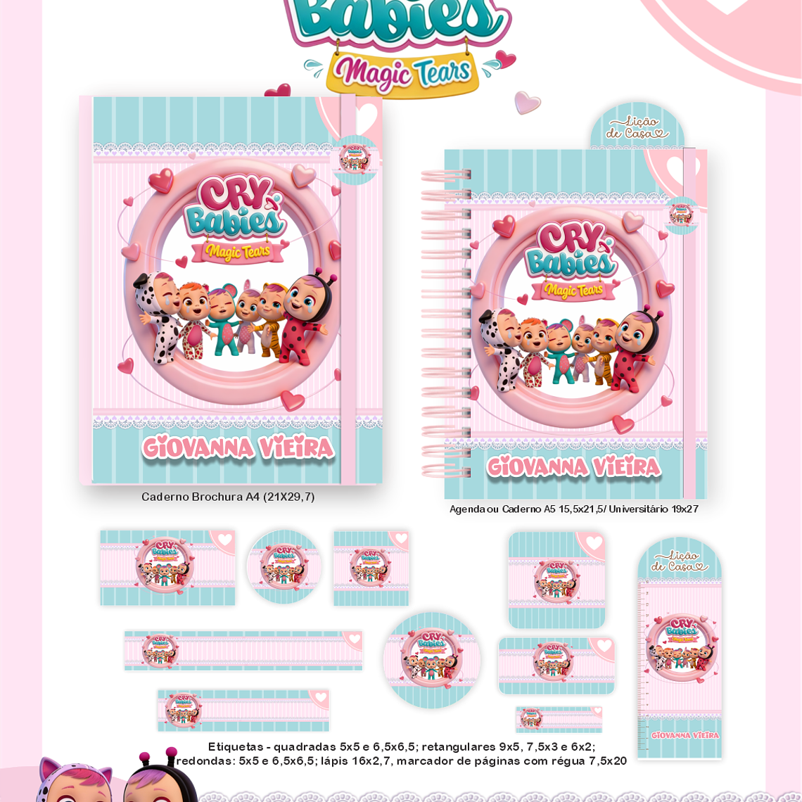 Arquivo Encadernação Escolar 2026 Cry Babies 2