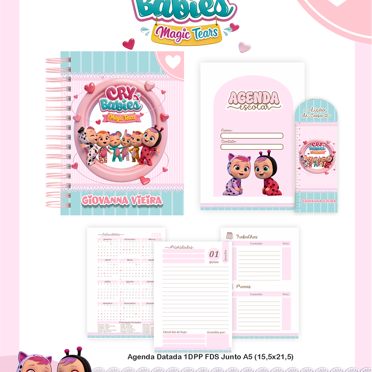Arquivo Encadernação Escolar 2026 Cry Babies 3