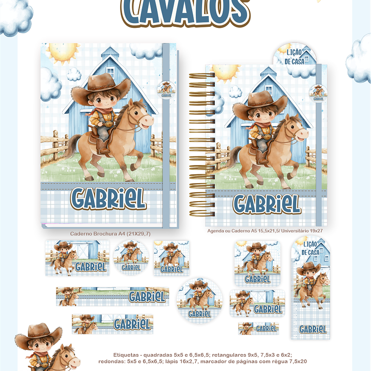 Arquivo Encadernação Escolar 2026 Cavalos 2