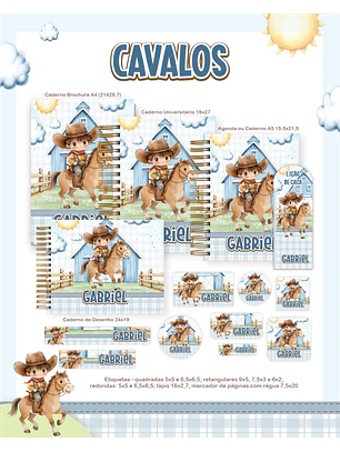 Arquivo Encadernação Escolar 2026 Cavalos