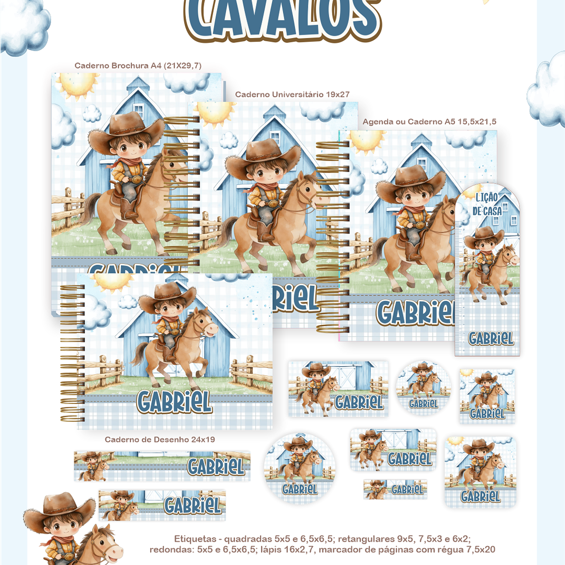 Arquivo Encadernação Escolar 2026 Cavalos 1