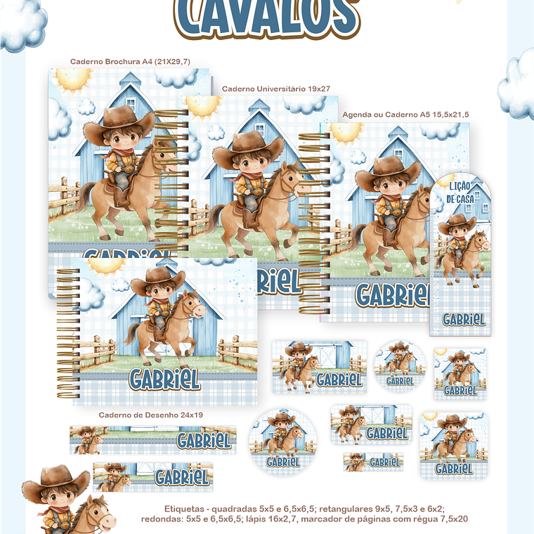 Arquivo Encadernação Escolar 2026 Cavalos 1