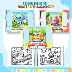 Arquivo Livro de Colorir Meios de Transporte