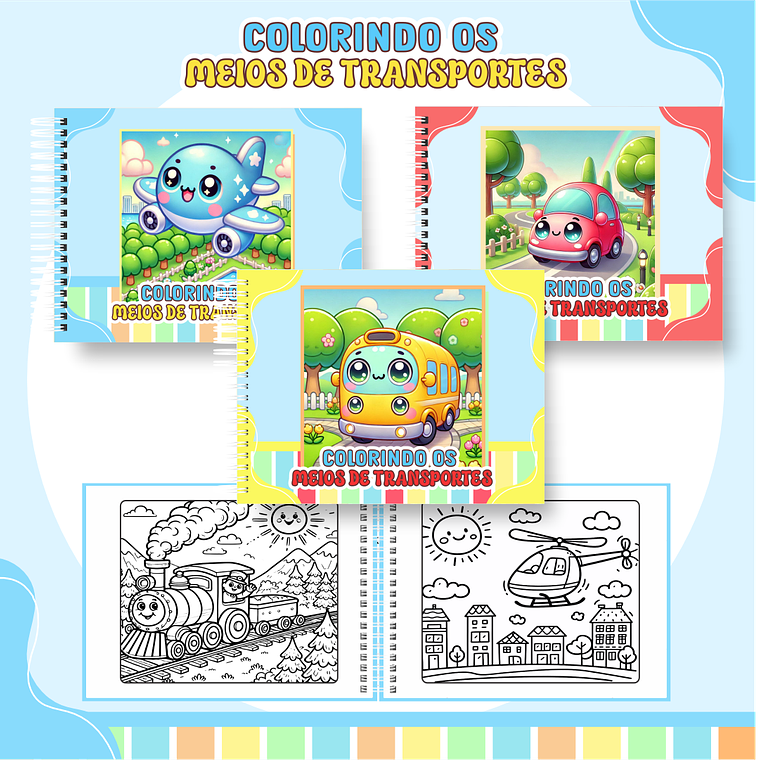 Arquivo Livro de Colorir Meios de Transporte 1