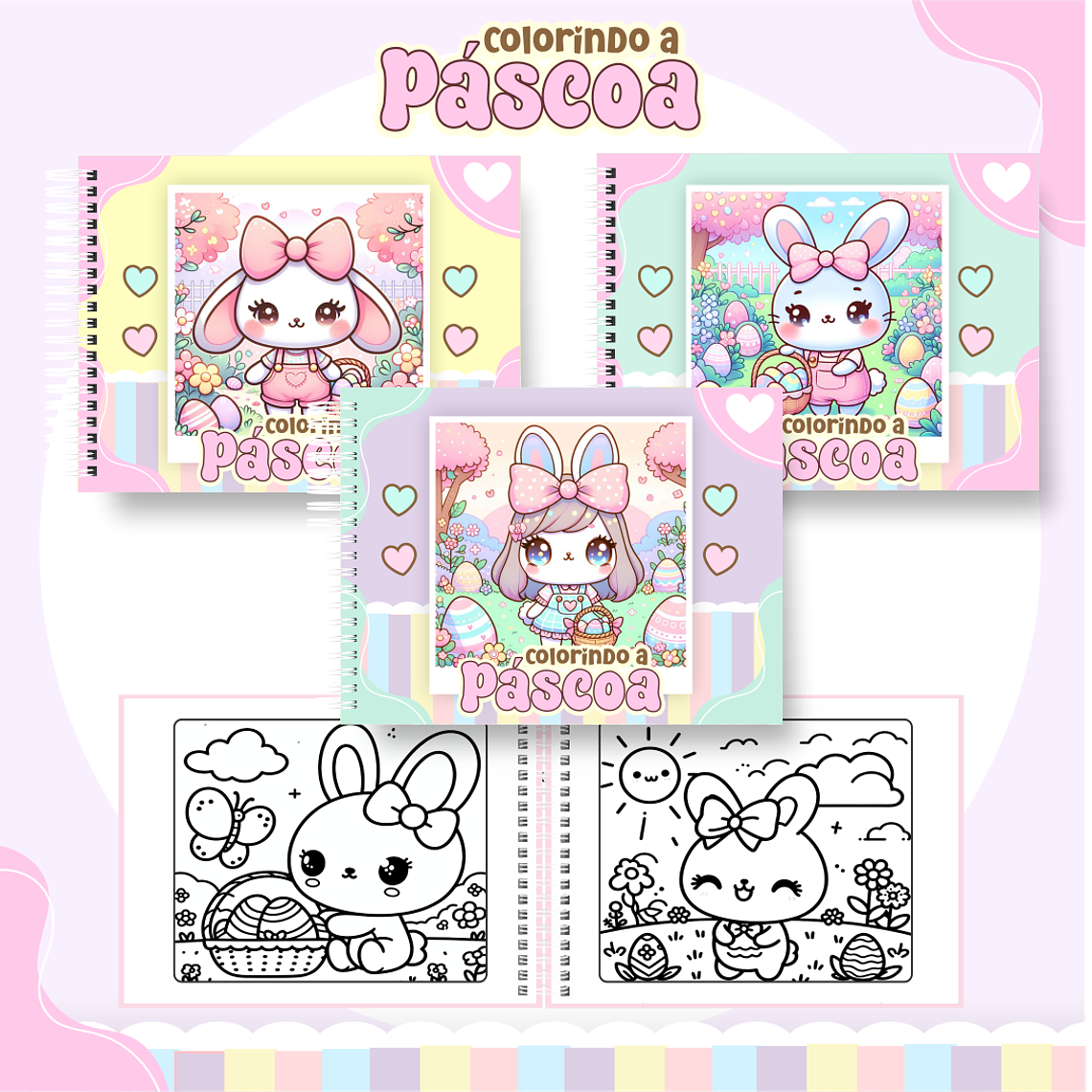Arquivo Livro de Colorir Páscoa Menina 1