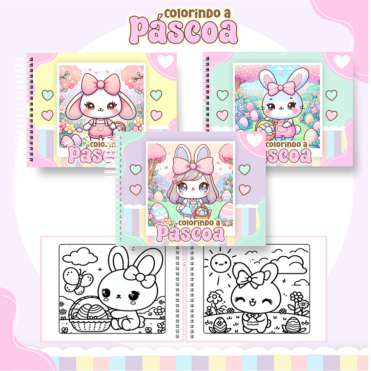 Arquivo Livro de Colorir Páscoa Menina 1