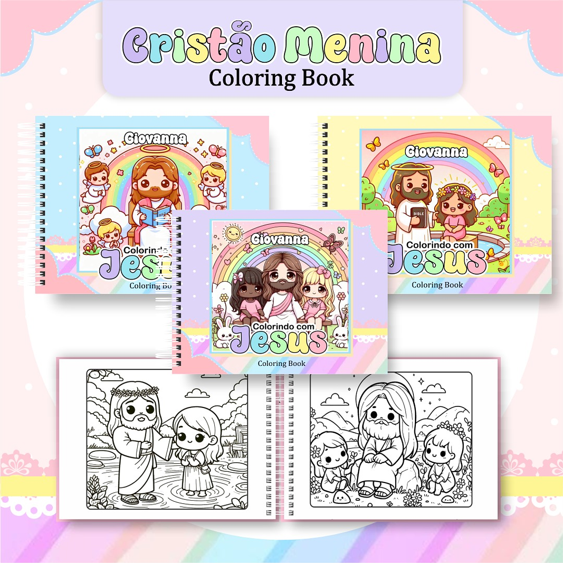 Arquivo Livro de Colorir Cristão Menina 1