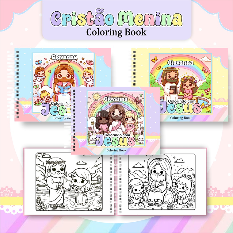 Arquivo Livro de Colorir Cristão Menina 1