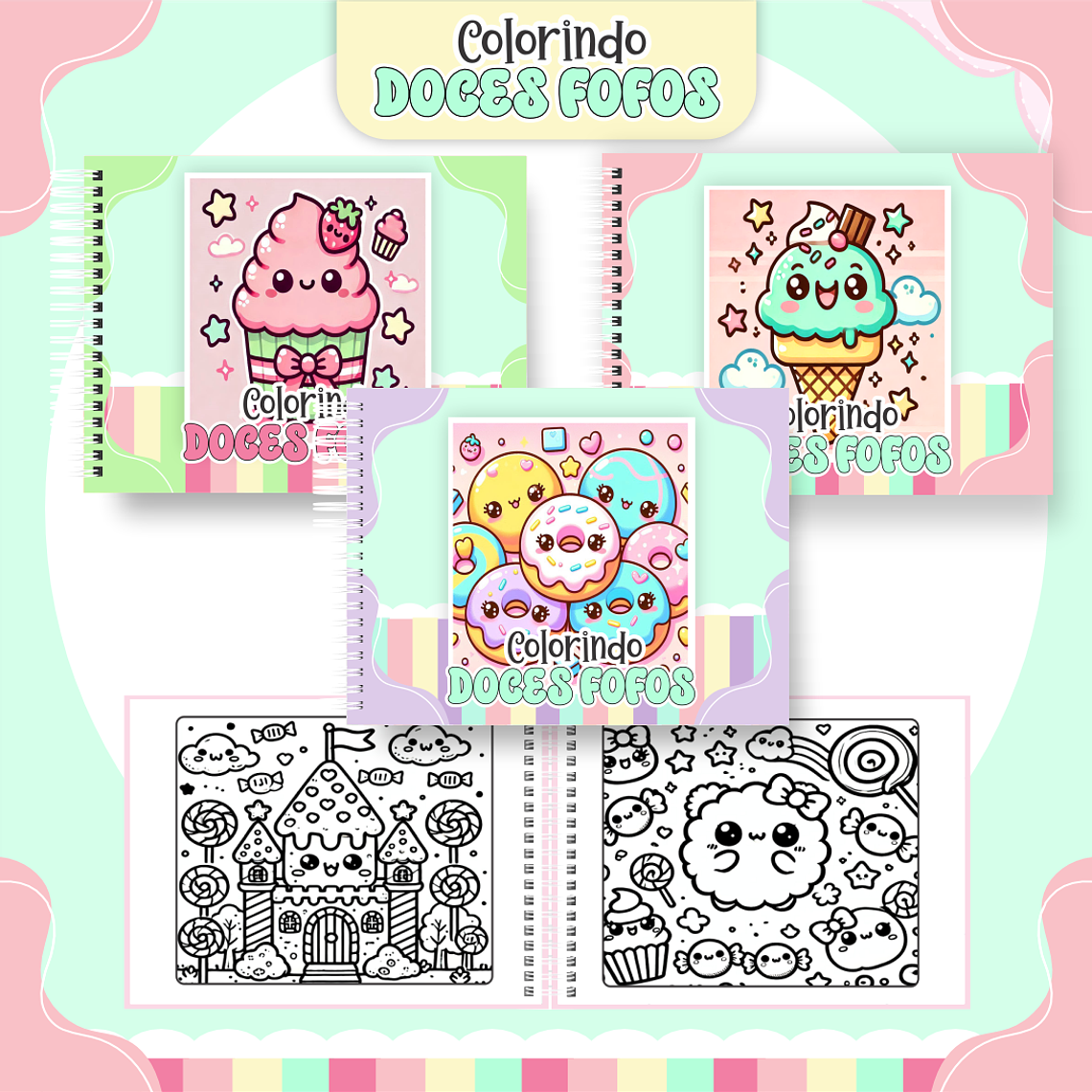 Arquivo Livro de Colorir Doces Fofos 1