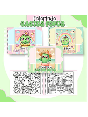 Arquivo Livro de Colorir Cactos Fofos