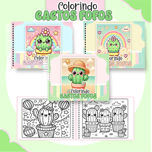 Arquivo Livro de Colorir Cactos Fofos