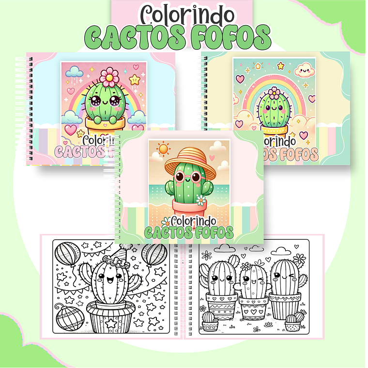 Arquivo Livro de Colorir Cactos Fofos 1