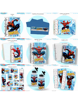 Arquivo Encadernação Kit Escolar - Homem Aranha