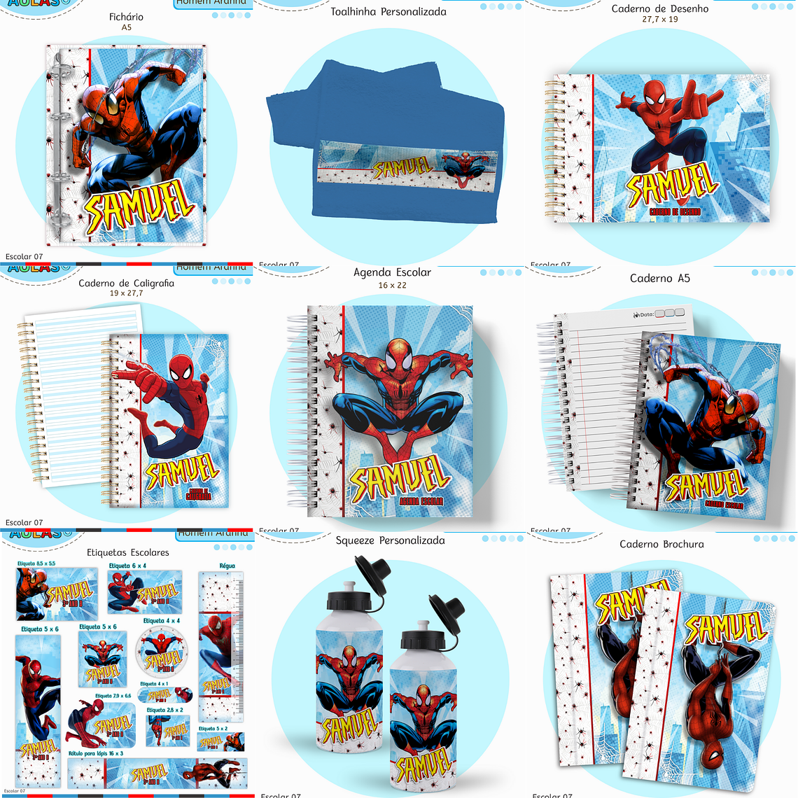 Arquivo Encadernação Kit Escolar - Homem Aranha 13