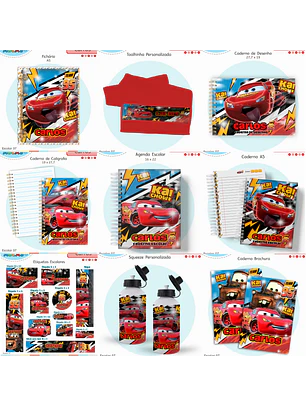 Arquivo Encadernação Kit Escolar - Carros