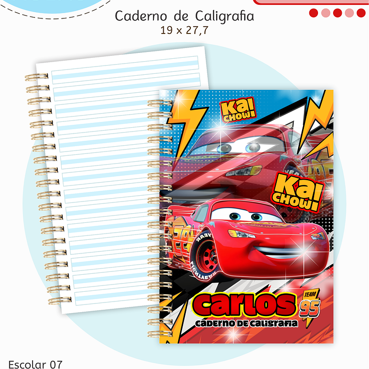 Arquivo Encadernação Kit Escolar - Carros 2